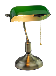 Stolní bankéřská lampička klasická E27 staré zlato zelené stínidlo Table Lamps-Bakelite-E27 VT-7151-GR 3912 V-TAC
