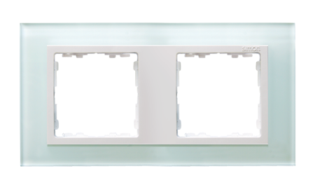 Rámeček 2x sklo - natural / rámeček středový bílý Kontakt Simon 82627-60
